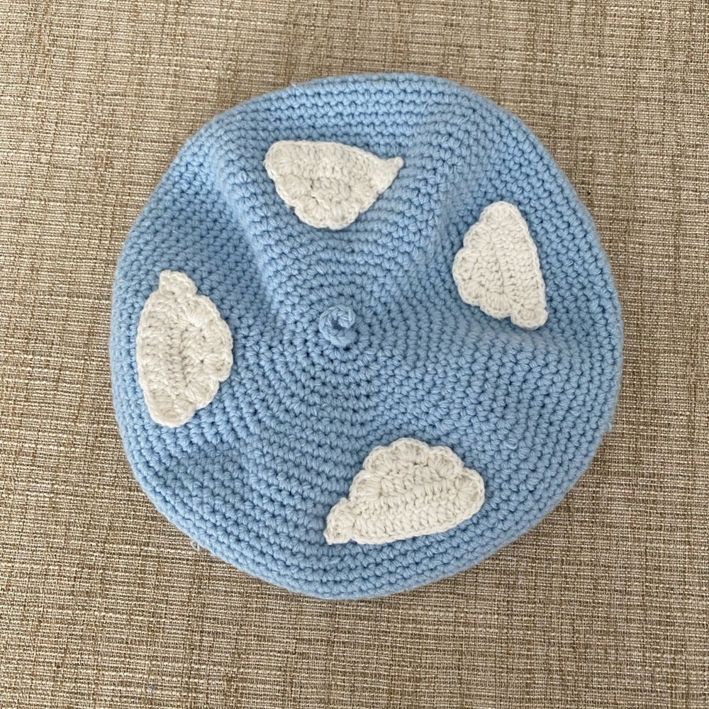 ASOS white & light blue cloud beret